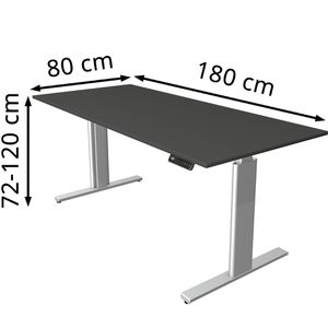 Produktbild für Schreibtisch Kerkmann Move 3 Tube, anthrazit / silber