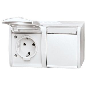 Steckdose Busch-Jaeger Ocean 20/2 EWN-54, IP44, Aufputz