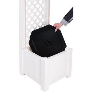 Produktbild für Rosenbogen KHW Czardas 37601, weiß, mit Pflanzkasten
