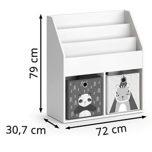 Produktbild für Bücherregal Vicco Luigi, weiß, mit 2 Faltboxen