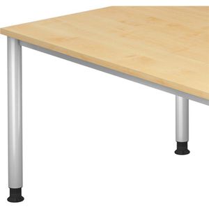 Produktbild für Schreibtisch Hammerbacher H-Serie, ahorn / silber