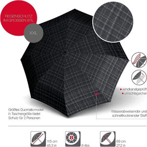 Produktbild für Regenschirm Knirps T.400 XL Duomatic, men's check, sturmfest