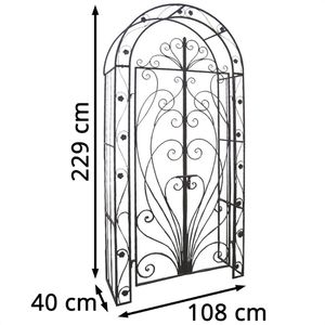 Produktbild für Rosenbogen Garden-Pleasure BAGANA, schwarz, mit Tür