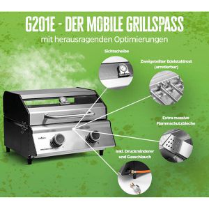 Produktbild für Gasgrill Grillfürst G201E, silber, 2 Brenner