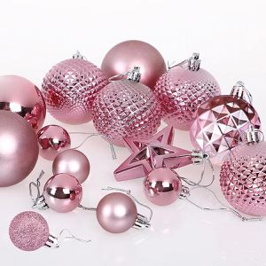 Produktbild für Weihnachtskugeln Deuba 107512, rosa