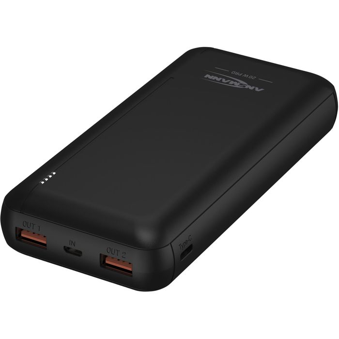 Ansmann Powerbank 1700-0147 PB320PD, AG externer USB 2x – Akku, USB 20000mAh, + 1x Böttcher Ausgang A C