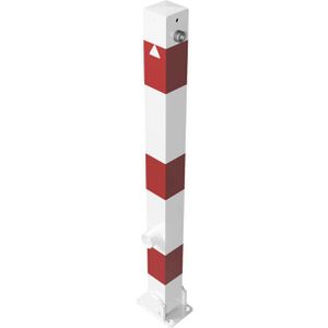Produktbild für Absperrpfosten Schake 470FUB+2, 2 Ösen, rot/weiß, aus Metall