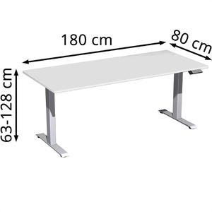 Produktbild für Schreibtisch Geramöbel Elevate Plus, lichtgrau / silber