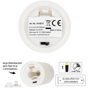 Produktbild für LED-Kerze Ideen-mit-Herz 014511, Echtwachs, creme