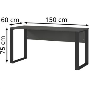 Produktbild für Schreibtisch Germania Adrano, graphit / schwarz