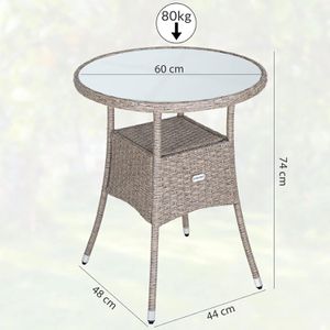 Produktbild für Gartentisch CASARIA 107999, creme, UV-beständig, rund