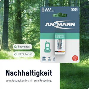 Produktbild für Akku Ansmann Phone DECT maxE, 1,2 V, 800 mAh