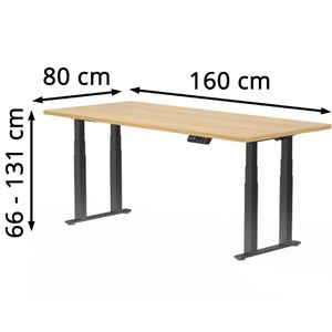 Produktbild für Schreibtisch FlexiSpot E7B Plus, ahorn / schwarz