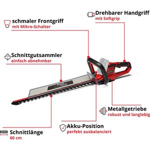 Produktbild für Heckenschere Einhell GE-CH 18/60 Li-Solo, Akku