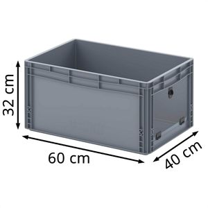 Produktbild für Eurobox AUER EG SKS 64/32 HG, grau, mit Acrylglas-Sichtklappe
