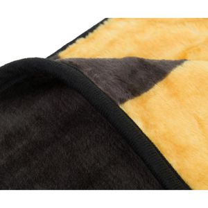 Produktbild für Kuscheldecke Gözze Antigua Cashmere Feeling, senf/schwarz/weiß
