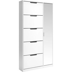 Schuhschrank Vicco Luca, weiß, mit Spiegelschrank