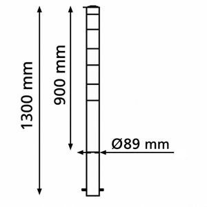 Produktbild für Absperrpfosten Schake 489BG, schwarz/gelb, aus Metall
