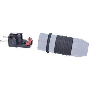 Produktbild für Schutzkontaktstecker as-Schwabe 62301, grau / schwarz