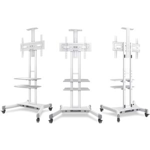 Produktbild für TV-Ständer Onkron TS1552-W, mit Ablage &amp; Rollen, weiß, Metall
