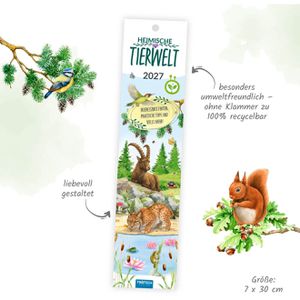 Produktbild für Streifenkalender Trötsch 2027815, Mini Heimische Tierwelt