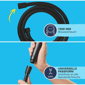 Produktbild für Duschschlauch GROHE Vitalioflex Trend 287412432, schwarz matt