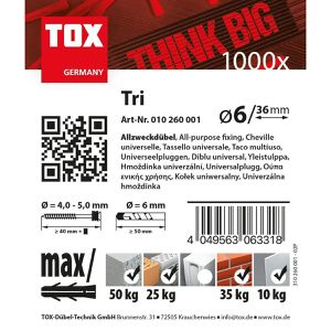 Produktbild für Dübel Tox 010260003, Big Pack Allzweckdübel Tri 10/61