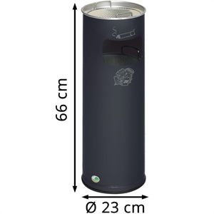 Produktbild für Aschenbecher VAR H66K, 3042, anthrazit, für Outdoor