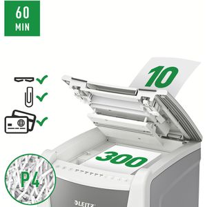 Produktbild für Aktenvernichter Leitz 8015 IQ Autofeed Office 300, mit Rollen