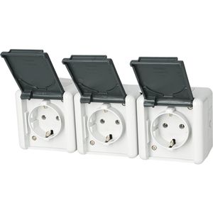 Produktbild für Steckdose Jung 8230 W, WG 800, IP44, Aufputz
