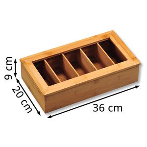 Produktbild für Teebox Kesper 5890013, für Teebeutel, natur, aus Bambus
