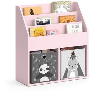 Produktbild für Bücherregal Vicco Luigi, rosa, mit 2 Faltboxen