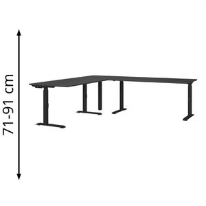Produktbild für Schreibtisch Germania Mailand, graphit / schwarz