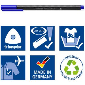 Produktbild für Fineliner Staedtler Triplus 334-3 BK4