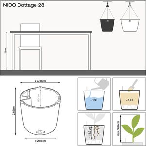 Produktbild für Blumenampel Lechuza NIDO Cottage 28 mokka