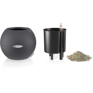 Produktbild für Blumenampel Lechuza PURO Color 20 + Makramee schiefergrau