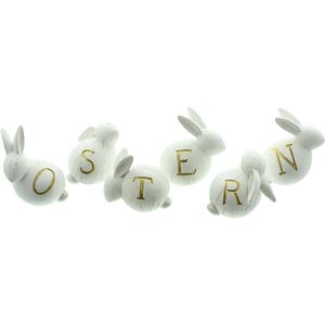 Osterdeko Frank-Flechtwaren 775083, weiß / gold