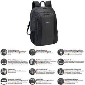 Produktbild für Laptop-Rucksack Pedea First One, 66069010, schwarz / blau