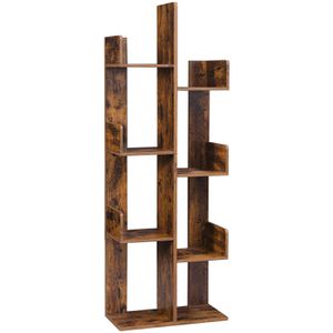 Vasagle Bücherregal LBC66BXV1, braun, vintage, aus Holz, 50 x 140 x 25 cm, 8 Fächer