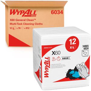 Produktbild für Einwegtücher Wypall X60, 6034, General Clean, Hydroknit, weiß