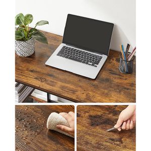 Produktbild für Schreibtisch Vasagle LWD046B01, braun / schwarz