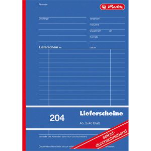 Produktbild für Lieferscheinbuch Herlitz 204, A5