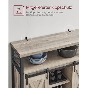 Produktbild für Sideboard Vasagle LSC092B02, aus Holz, graubraun