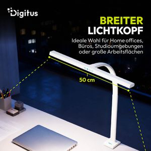 Produktbild für Schreibtischlampe Digitus DA-90491, weiß, LED, dimmbar