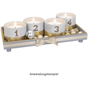 Produktbild für LED-Kerze Ideen-mit-Herz 013532-02, Echtwachs im Beton-Gefäß