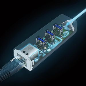 Produktbild für USB-Hub TP-Link UE330C, weiß, mit LAN