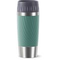 Isolierbecher Emsa Travel Mug Easy Twist, 360 ml hält 4h warm, Edelstahl doppelwandig, petrol