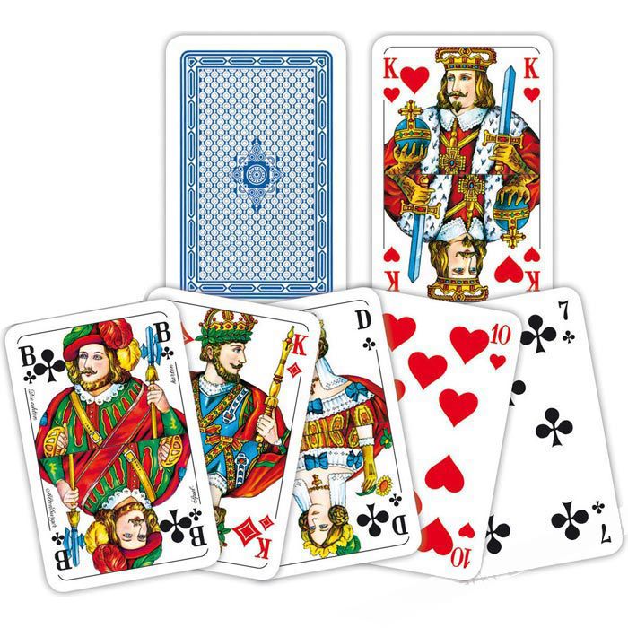 Jeu De Cartes Skat Image Allemande Bleuet - 32 Cartes, Pour 2 à 6 Joueurs, Tradition Allemande