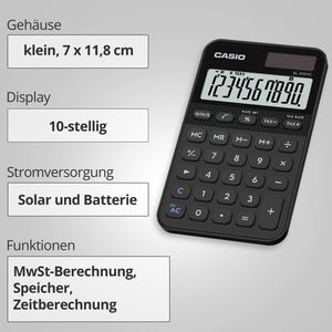 Produktbild für Taschenrechner Casio SL 310YC BK, mit Zeitberechnung