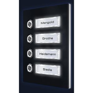 Produktbild für Türklingel Metzler anthrazit, kabelgebunden, 4fach